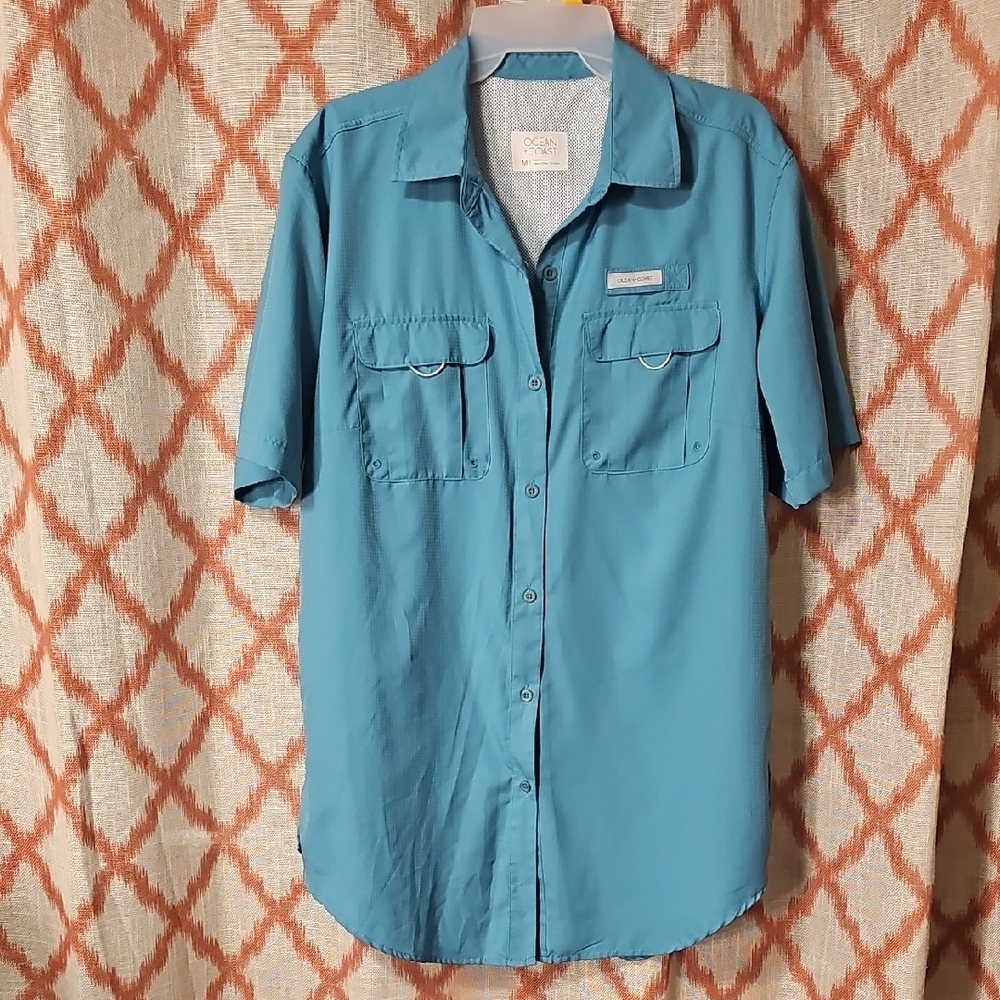Womens Ocean+ Coast Blue Short Sleeve Shirt